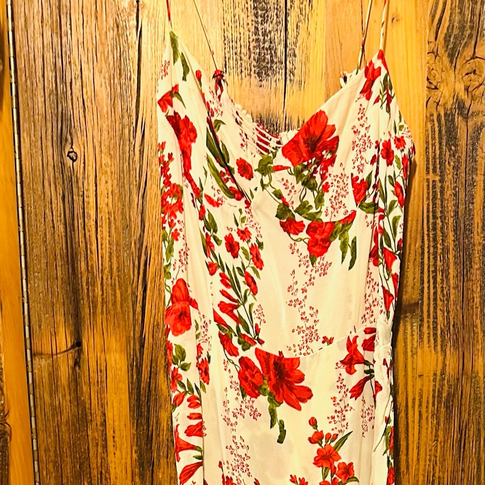 Reformation Red and White Floral Maxi Dress - Picture 3 of 4